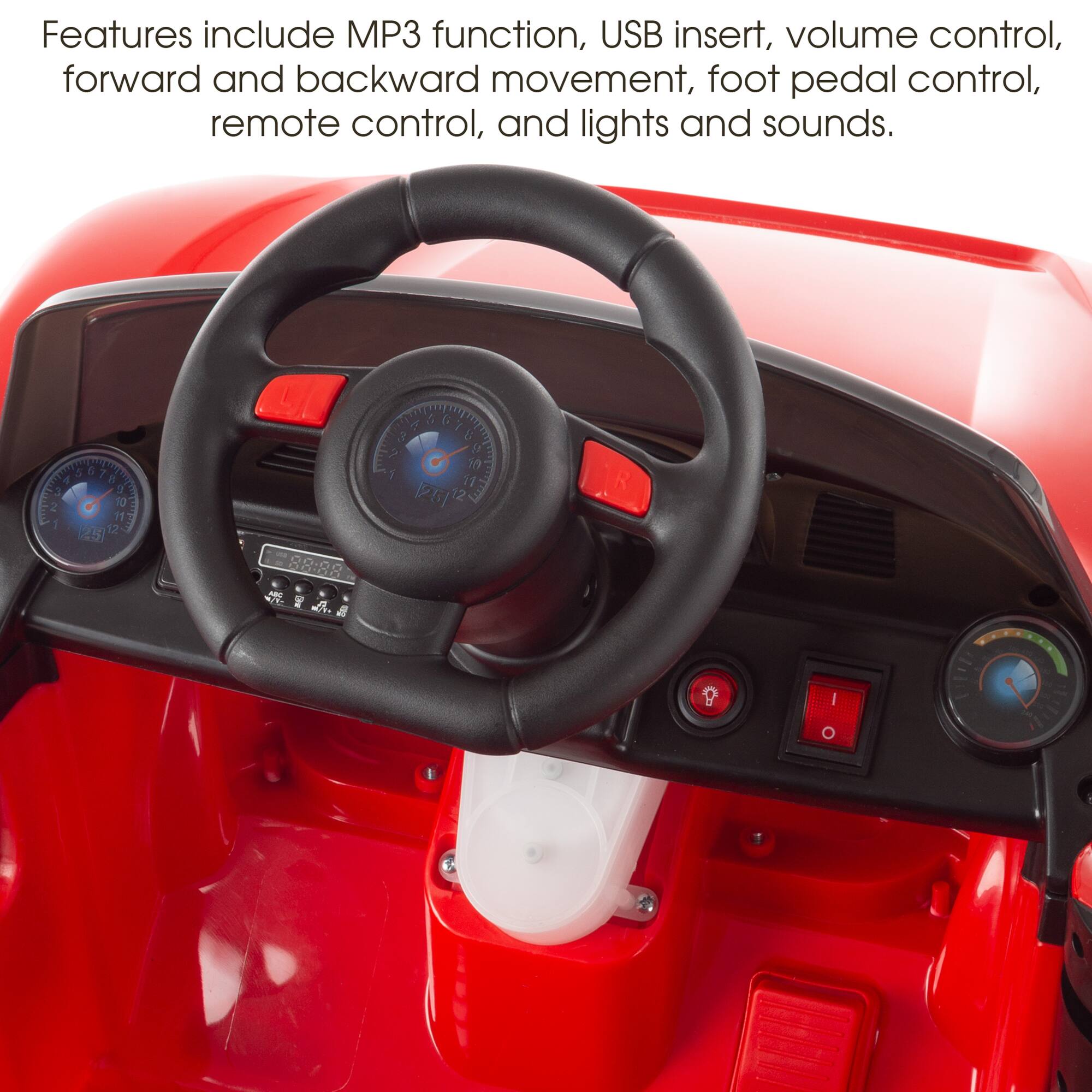 Toy Time Red Battery Powered Ride-On Sports Car